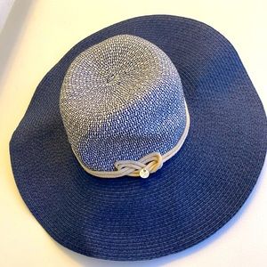 Floppy Sun Hat | Navy & Tan